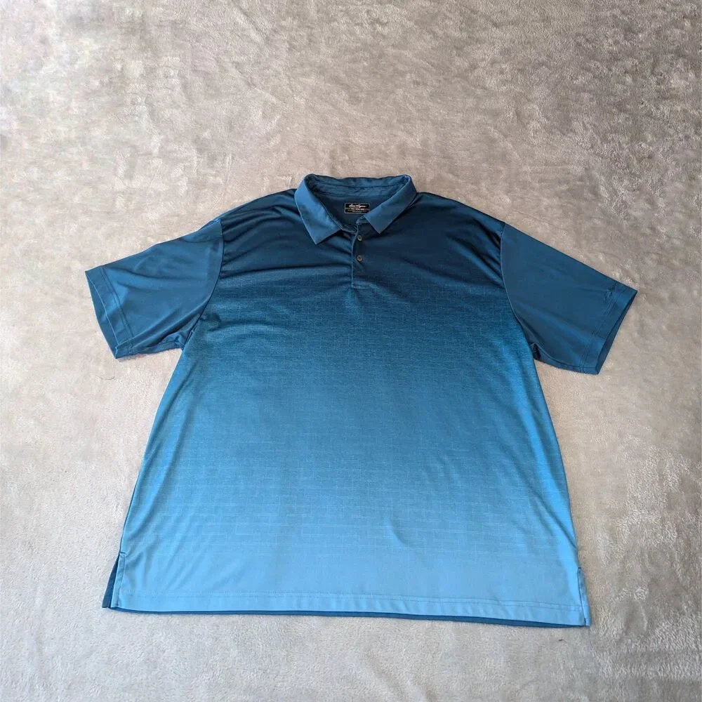 Ben Hogan Performance Golf Polo Mens 3XL Blue Ombre Gradient Short Sleeve